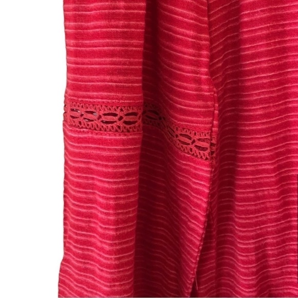 Lucky BRAND Red Sheer Blouse w/ Tassel Women SP Small Petite - Picture 4 of 11